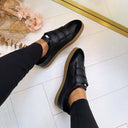STEVE MADDEN DAYBREAK SNEAKER 3846 - BLACK ACTION LEATHER