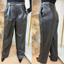 UNIQUE THE LABEL ZIVA LEATHER PANTALON BLACK