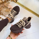 STEVE MADDEN SNEAKER MAC-E 0019 - KHAKI/GROUND COFFEE