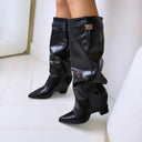 BOTTES DAISY À TALON DES8528 - NOIR/PU
