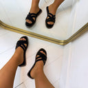STRAPE SLIPPER 9826 - BLACK