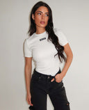 UNIQUE THE LABEL JILL TOP MANCHES COURTES - BLANC CRÈME