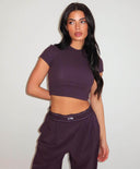 UNIQUE THE LABEL GILL CROPPED TEE DEEP BERRY