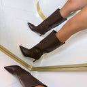 NINA LEATHER LOOK LAARS DES8582 - BROWN/PU