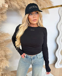 GUESS NAT RIB LONGSLEEVE TOP V6RP08KD932 - BLACK