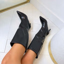 NINA LEATHER LOOK LAARS DES8582 - BLACK/PU