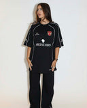 REINDERS LYMEE BASEBALL SHORTSLEEVE SHIRT W3826 - BLACK