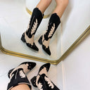 *ACTIE* WESTERN BESTSELLER LAARS DES671 - BLACK/BEIGE