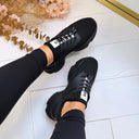 STEVE MADDEN MATCH-E SNEAKER 4643 - BLACK/BLACK**