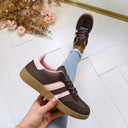 *SALE* STRIPE SNEAKER YY-185 - BROWN
