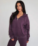 UNIQUE THE LABEL NYLA WIDE LEG JOGGER DEEP BERRY