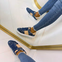 GUESS ALLOVER LOGO DENIM SNEAKER FLJR11DEN12 - BLUE