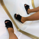 BASIC FRINGE SLIPPER OM6622 - SCHWARZ