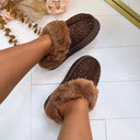 GLITTER PANTOFFEL X28-PL - BROWN