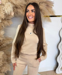 GUESS OLYMPE HIGH NECK SWEATER V4YQ05KCAY2 - G1L9 BEIGE