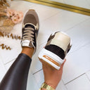 LIU JO TRIXIE 01 SNEAKER CALF LEATHER/MESH HAVANA/MOKA