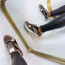 LIU JO TRIXIE 01 SNEAKER CALF LEATHER/MESH HAVANA/MOKA