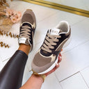 LIU JO TRIXIE 01 SNEAKER CALF LEATHER/MESH HAVANA/MOKA