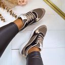 LIU JO TRIXIE 01 SNEAKER CALF LEATHER/MESH HAVANA/MOKA