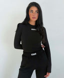 UNIQUE THE LABEL NENA LONGSLEEVE TOP SCHWARZ/WEISS