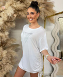 GUESS BEACH TRIANGLE OVERSIZED TEE E4GI00K68D2 - WEISS