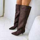 NORA WILDLEDER STIEFEL DES8102 - BROWN/SUE