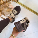 STEVE MADDEN SNEAKER MAC-E 0019 - KHAKI/GROUND COFFEE