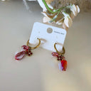 STONES EARRING EH1149 - GOLD/RED