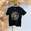 GUESS SS 4G ROUND CRYSTAL T-SHIRT W6BI30K6051 - BLACK