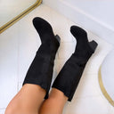 BOTTINES À TALONS BASIC D-91 - NOIR