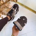 STEVE MADDEN FRONT ROW SNEAKER 5848 - CHO BRN MULTI