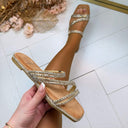 DOUBLE STRAPE SPARKLE SLIPPER 22-81
