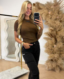 UNIQUE THE LABEL JILL TOP MANCHES COURTES - CHARCOAL