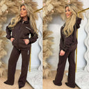 UNIQUE THE LABEL IMANI WIDE LEG JOGGER CACAO