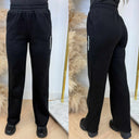 UNIQUE THE LABEL IMANI WIDE LEG JOGGER DEEP BLACK
