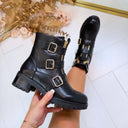 BOTTE ZIP TRIPLE DOUBLE 12618-A210 - NOIR/OR