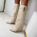 HAILY STIEFEL MIT KEILABSATZ DES8503 - BEIGE/PU