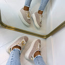 *SALE* ROSA EMBLEEM SNEAKER 9213 - TAUPE