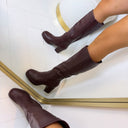 ABBA LEATHER LOOK LAARS A-100 - BORDEAUX