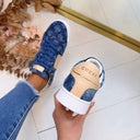 GUESS ALLOVER LOGO DENIM SNEAKER FLJR11DEN12 - BLUE