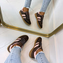 *SALE* STRIPE SNEAKER YY-185 - BROWN