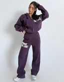 UNIQUE THE LABEL JOLEEN JOGGER PANTS DEEP BERRY