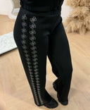 GUESS GRETA 4G STUDS STRAIGHT PANTS V7RB05K8328 - JBLK