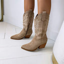 BESTSELLER COWBOYSTIEFEL DES953 - KHAKI/WILDLEDER