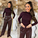 UNIQUE THE LABEL SARA BODYSUIT BURGUNDY