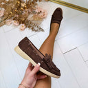 ANNE FRINGE SLIPPER AQ212 - BROWN