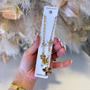 BIG FLOWER PAREL NECKLACE K1067 - GOLD