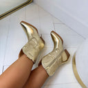 BOTTINES À TALONS FAÇON CUIR 6010-89 - NOIR/PU