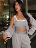 UNIQUE THE LABEL GIGI TOP - LIGHT GREY