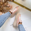 PAILLETTEN SNEAKER 8-522 - PINK